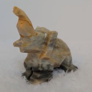 Miniature Solid Elephant - Alabaster - 1970s